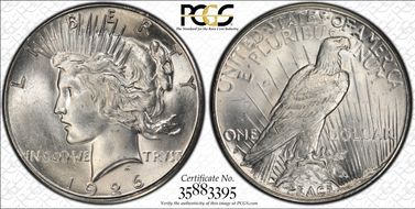 1926-S $1 VAM 4, Dot Variety MS64