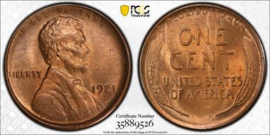 1921-S 1C MS64RD