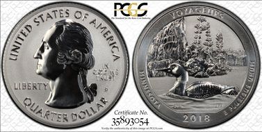 2018-S 25C Voyageurs NP-Silver Rev PR 50th Anniversary Set PR70