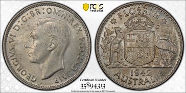 1942(m) Florin KM-40  Ag MS64