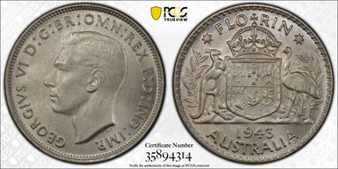 1943(m) Florin KM-40  Ag MS64