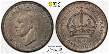 1937 Crown KM-34  Ag MS62