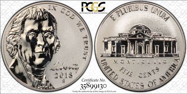 2018-S 5C Reverse Proof 50th Anniversary Set PR70