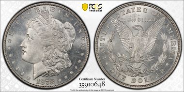 1878 8TF $1 VAM 6 Pierced Eyelid MS66