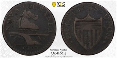1787 NJ 1/2P Small Plan, Plain Shield VF25BN