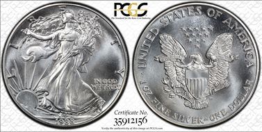 1988 $1 Silver Eagle MS69