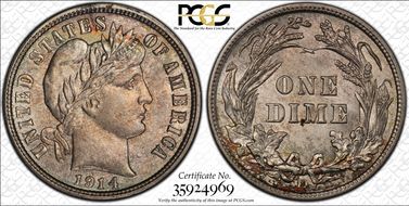 1914-D 10C MS63