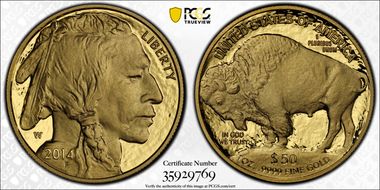 2014-W $50 American Buffalo .9999 Fine Gold PR70DCAM