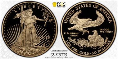 2015-W $50 Gold Eagle PR69DCAM