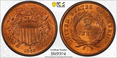 1865 2C MS66RD