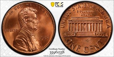 1984 1C Doubled Die Obverse MS67+ RD