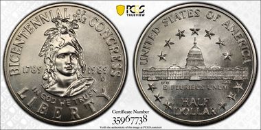 1989-D 50C Congress MS69