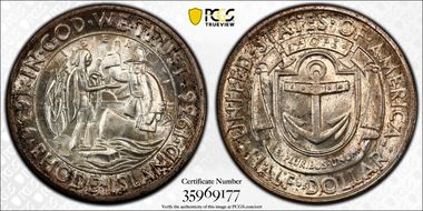 1936-D 50C Rhode Island MS67+