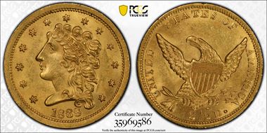 1838 $2.50 MS63+