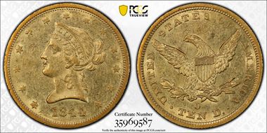 1844-O $10 AU58