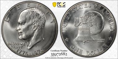 1976-S $1 Silver MS68