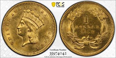 1859 G$1 MS62
