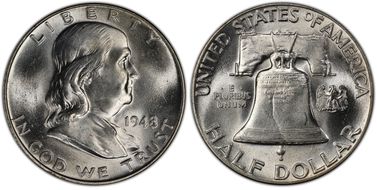 1948 50C Obv Die Clash FS-401 MS64FBL