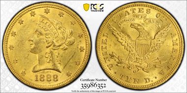 1888-O $10 MS62