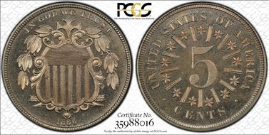 1866 5C Rays PR66CAM