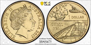 2017 $1 Coral Sea MS66