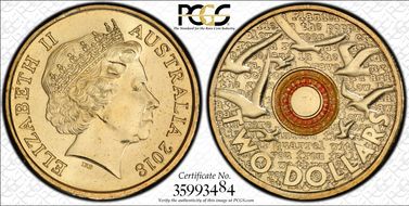 2018 $2 In Flanders Fields Colorized 30th Ann. $2 Coin MS66