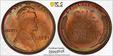 1951 1C MS65BN