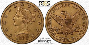 1858-S $10 XF45