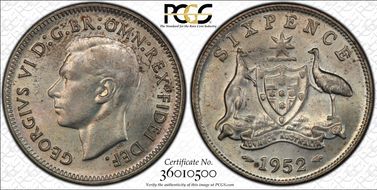1952(m) 6D KM-45  Ag MS64