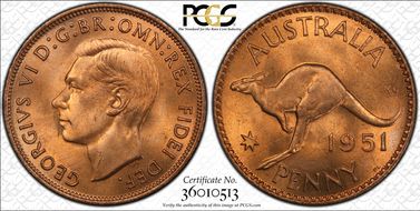 1951-PL (L) 1D KM-43 MS65RD