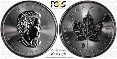 2017 $5 ML Fabulous 15 Ag SP67