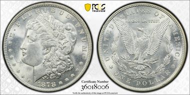 1878 7TF $1 Reverse of 1879 MS63