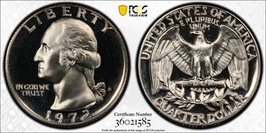1972-S 25C PR69DCAM