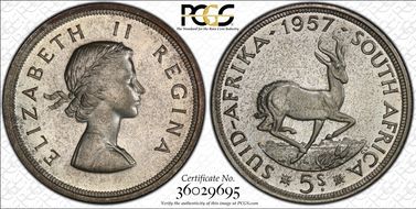 1957 5 Shil PR66