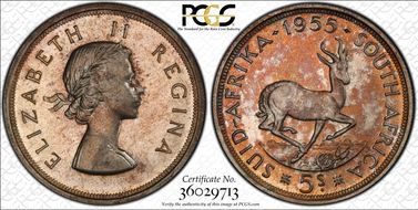 1955 5 Shil PR64