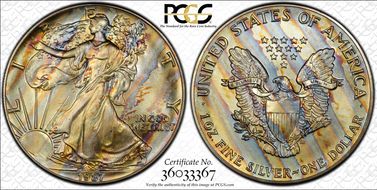 1987 $1 Silver Eagle MS68