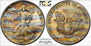 1987 $1 Silver Eagle MS68