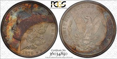 1878 8TF $1 VAM 14.15 Lines in Hair MS62