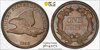 1856 1C Flying Eagle, S-3 PR63