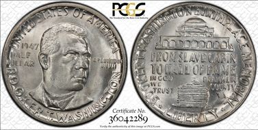 1947 50C Booker T. Washington MS65