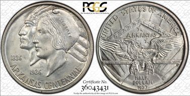 1937-S 50C Arkansas MS65