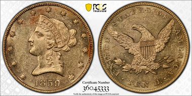 1859 $10 MS61