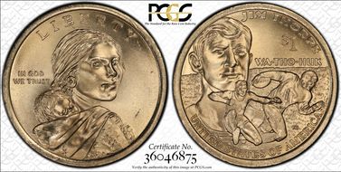 2018-P $1 Native American, Position A MS65