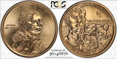2018-D $1 Native American, Position B MS65
