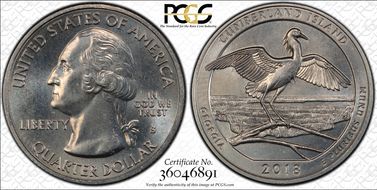 2018-S 25C Cumberland Island NP MS63