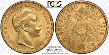 1912-J 20 Mk J-252 MS63