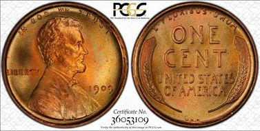 1909 VDB 1C MS67+ RD