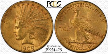 1909-S $10 MS62