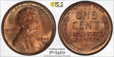 1928-S 1C MS65+ RD