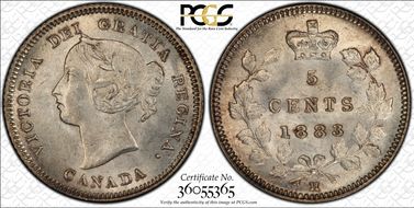 1883-H 5C 8/3 WO8 Blundered 3 MS64+